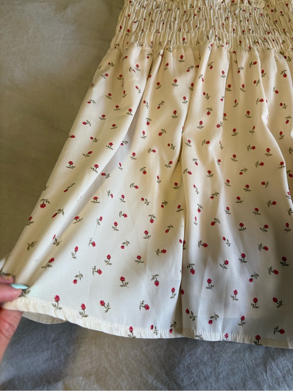 Princess Polly Cream Mini Dress with Red Floral Print - Picture 4 of 15